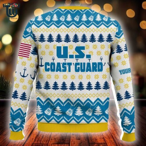 Custom Name Grinch X Us Coast Guard Ugly Sweater V2