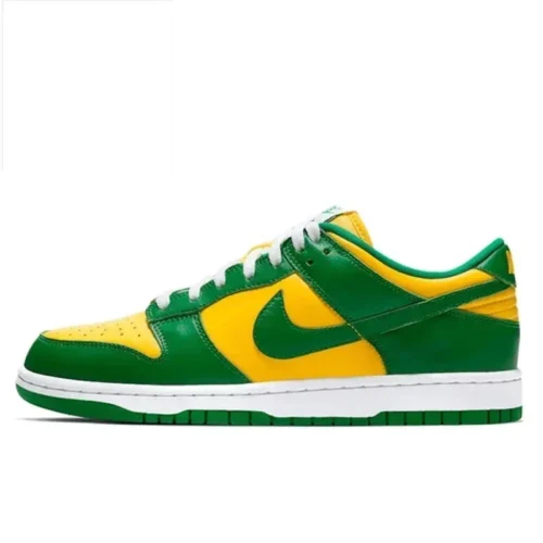 Nike Dunk Brazil Women's And Men's Wrapped Wear-resistant Low-top Board Brazil Yellow Greenmultipurpose Skateboarding Non Slip S