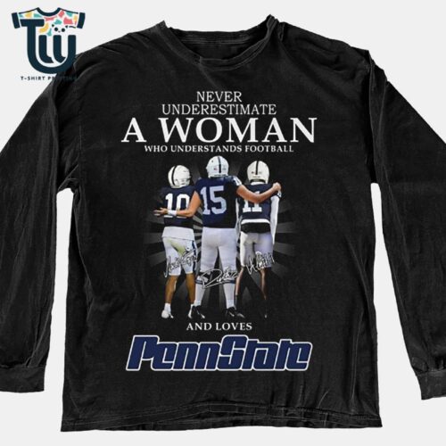 Never Underestimate A Woman Who Understands Football And Loves Penn State Shirt